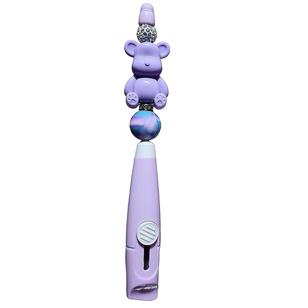 Bear Retractable Beaded Utility Knife Box Cutter Violet